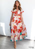 V-Neck Floral Print Boho Maxi Dress Taylor
